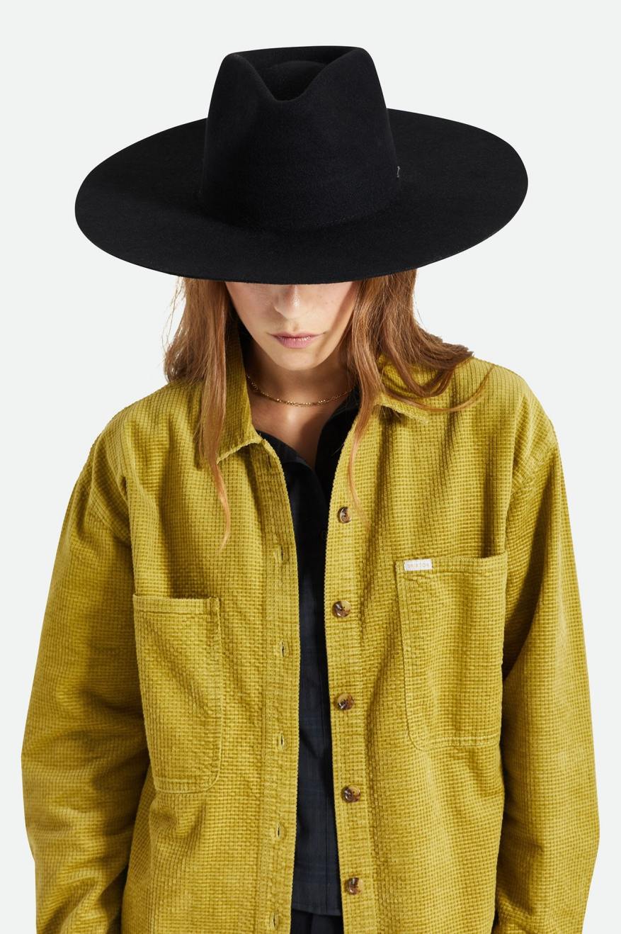 Fedory Damskie Brixton Primrose Felt Fedora Czarne | GWCIA-8756