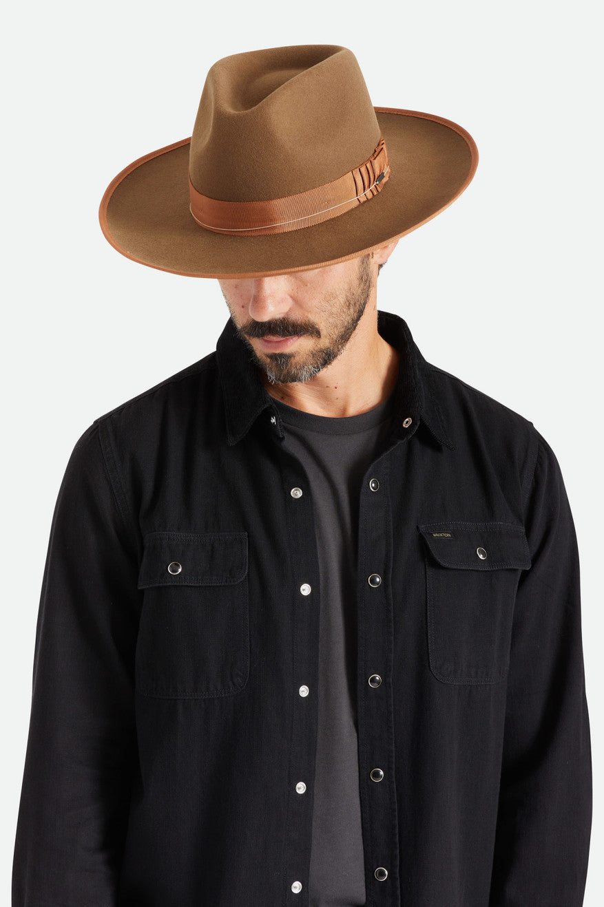 Fedory Damskie Brixton Reno Fedora Brązowe | NUYQI-8536