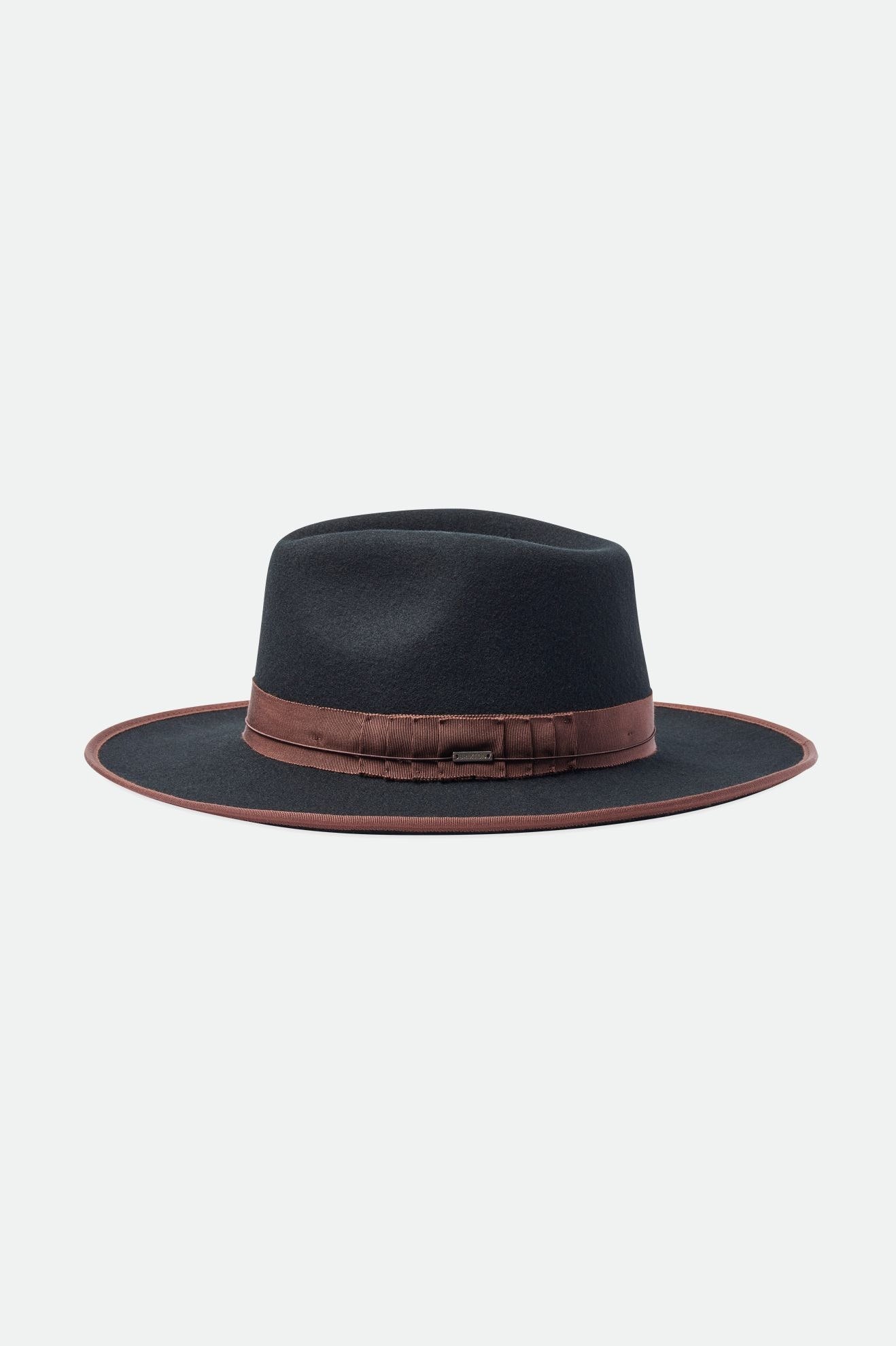 Fedory Damskie Brixton Reno Fedora Czarne Brązowe | MOTAR-6871