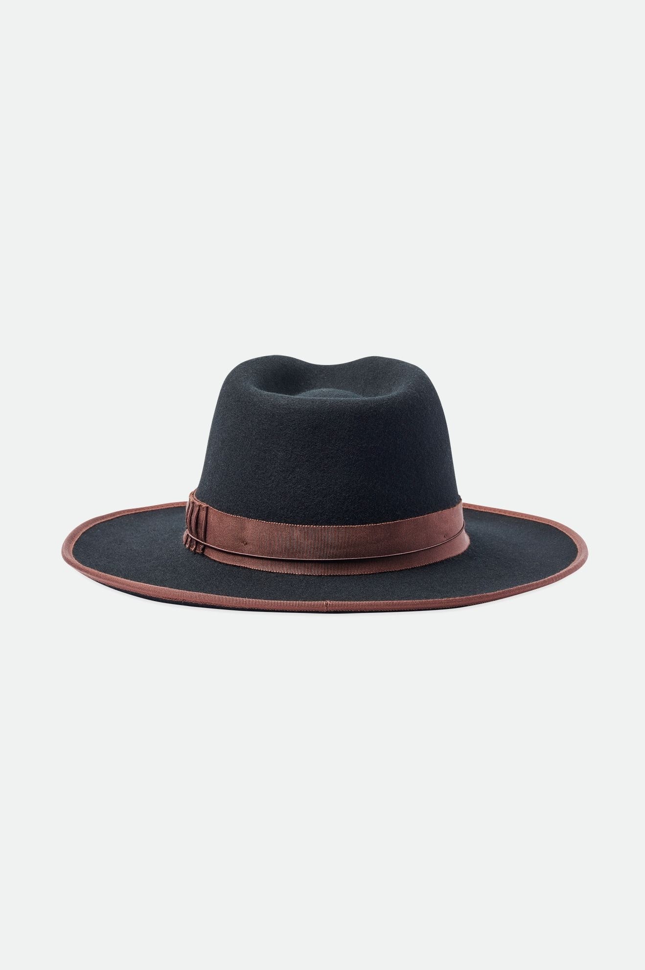 Fedory Damskie Brixton Reno Fedora Czarne Brązowe | MOTAR-6871