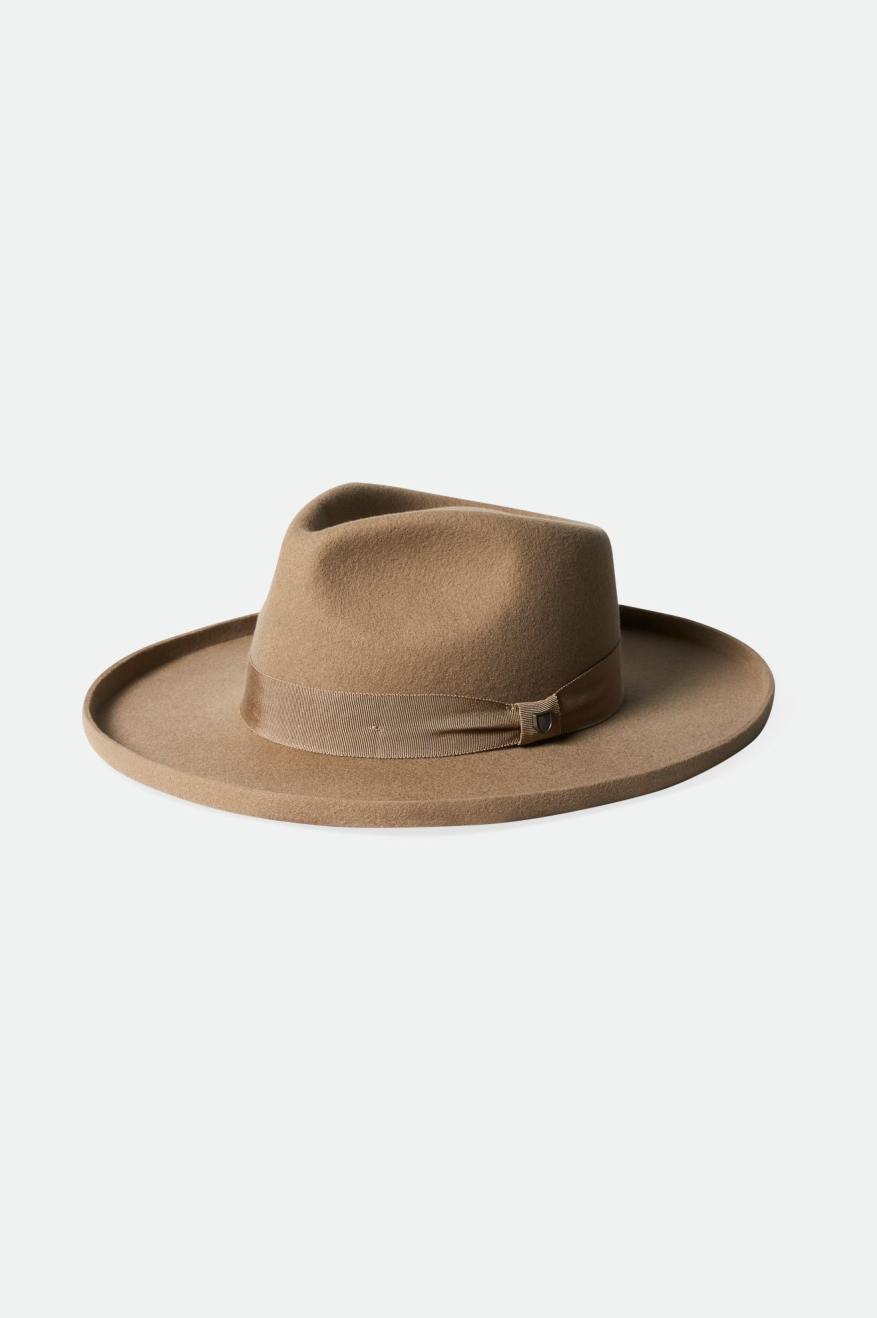 Fedory Damskie Brixton Victoria Felt Fedora Brązowe | CIDRQ-0967