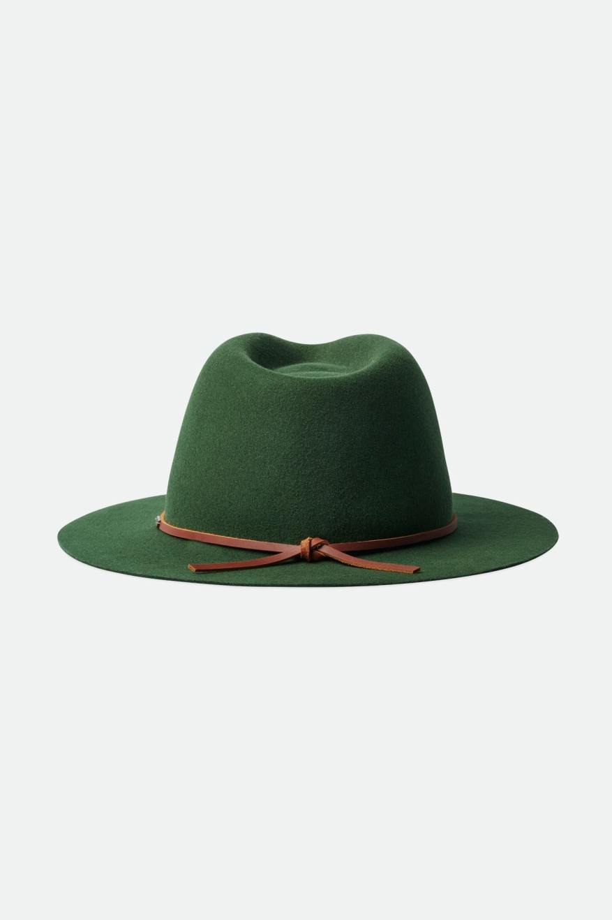 Fedory Damskie Brixton Wesley Packable Fedora Zielone | LDGRO-1239