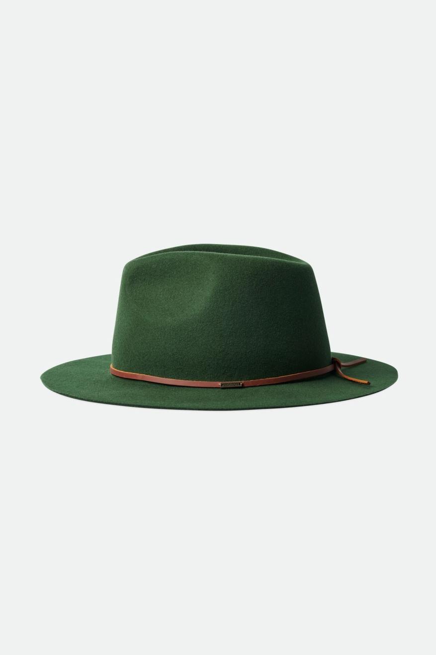 Fedory Damskie Brixton Wesley Packable Fedora Zielone | LDGRO-1239