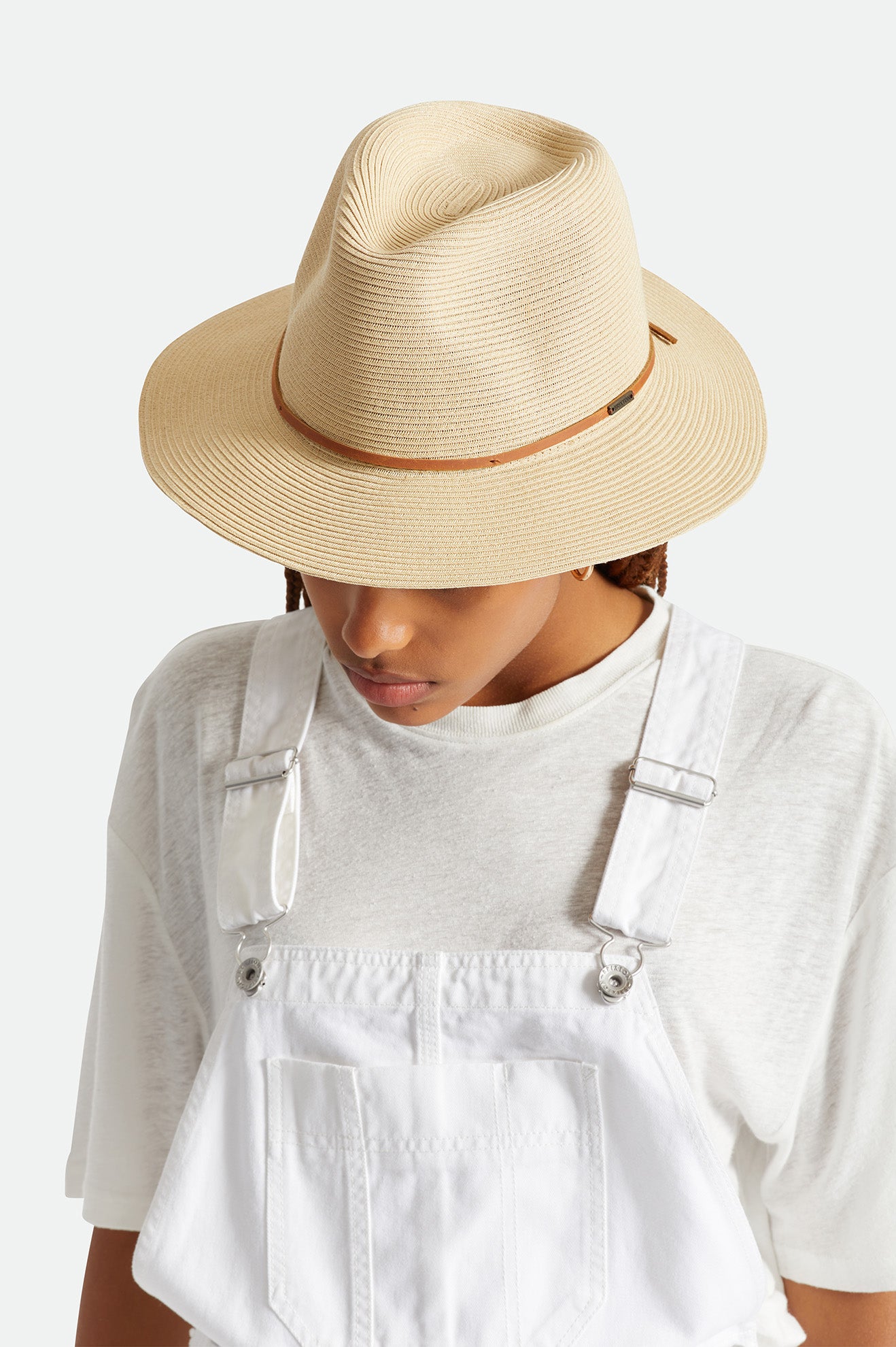 Fedory Damskie Brixton Wesley Straw Packable Fedora Brązowe | CRVQX-2653