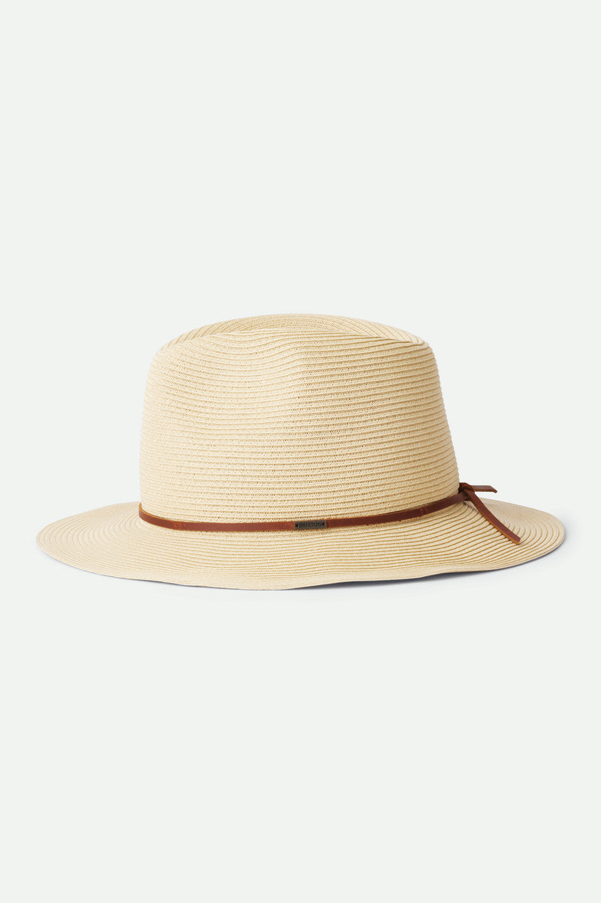 Fedory Damskie Brixton Wesley Straw Packable Fedora Brązowe | CRVQX-2653