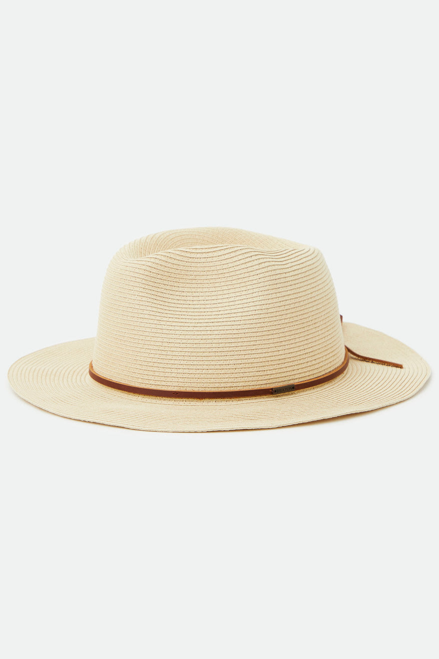 Fedory Damskie Brixton Wesley Straw Packable Fedora Brązowe | CRVQX-2653