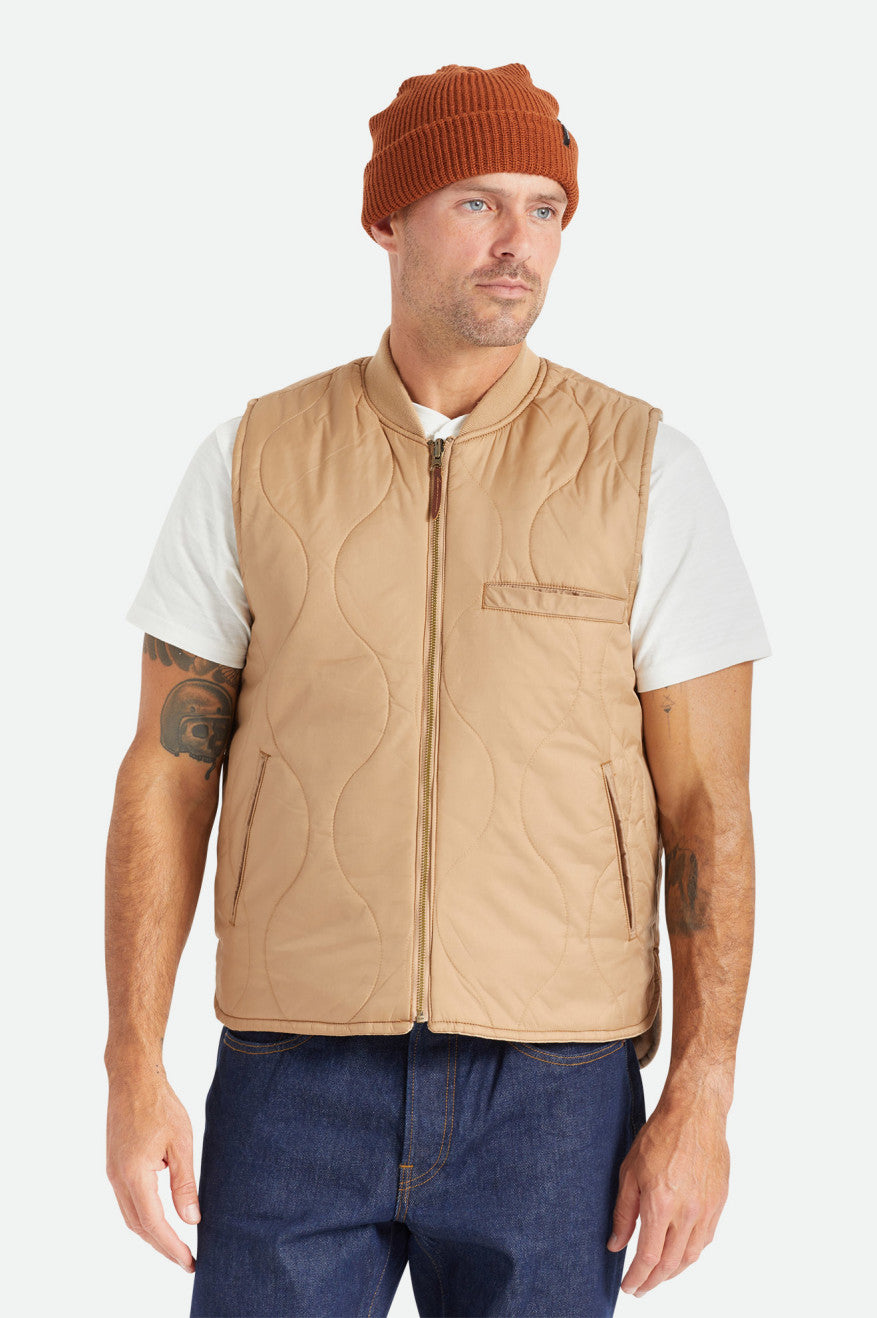 Kurtka Męskie Brixton Abraham Reversible Vest Beżowe | ALWSH-5698