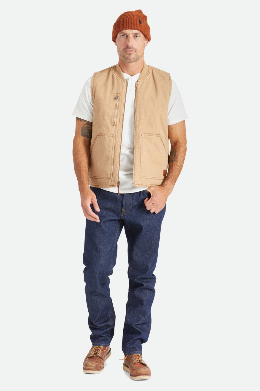 Kurtka Męskie Brixton Abraham Reversible Vest Beżowe | ALWSH-5698