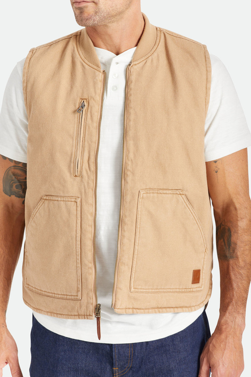 Kurtka Męskie Brixton Abraham Reversible Vest Beżowe | ALWSH-5698