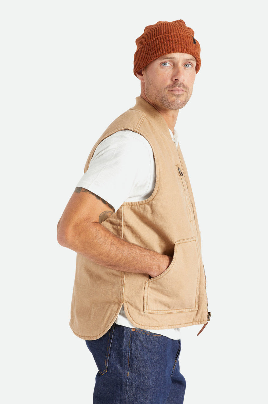 Kurtka Męskie Brixton Abraham Reversible Vest Beżowe | ALWSH-5698