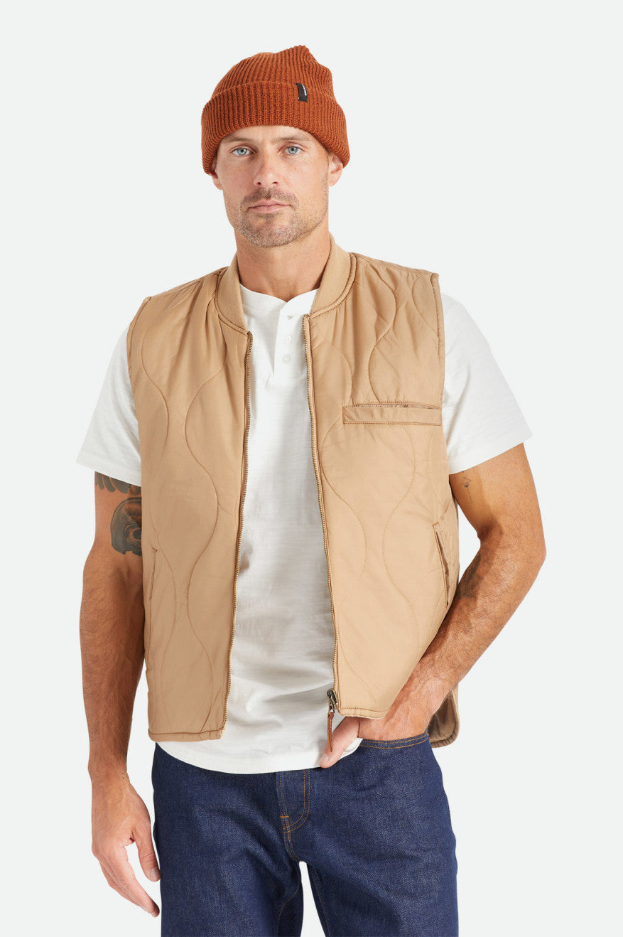 Kurtka Męskie Brixton Abraham Reversible Vest Beżowe | ALWSH-5698