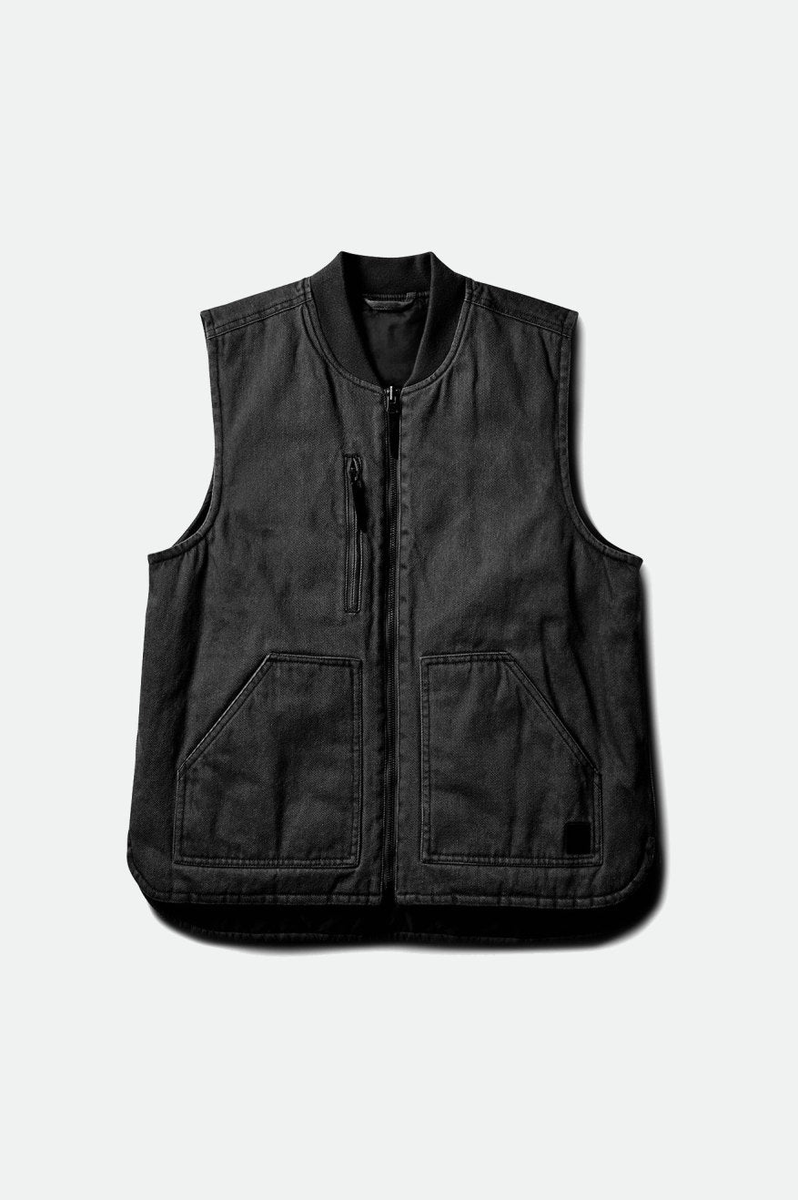 Kurtka Męskie Brixton Abraham Reversible Vest Czarne | SCXEM-7683