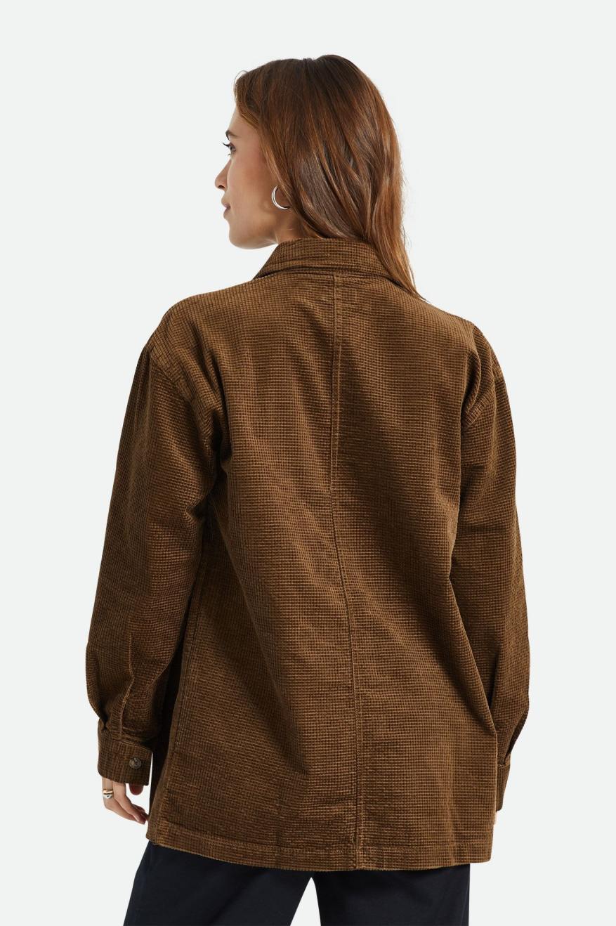 Najfatalniejszy Damskie Brixton Dundee Corduroy Overshirt Brązowe | CWMRK-8341