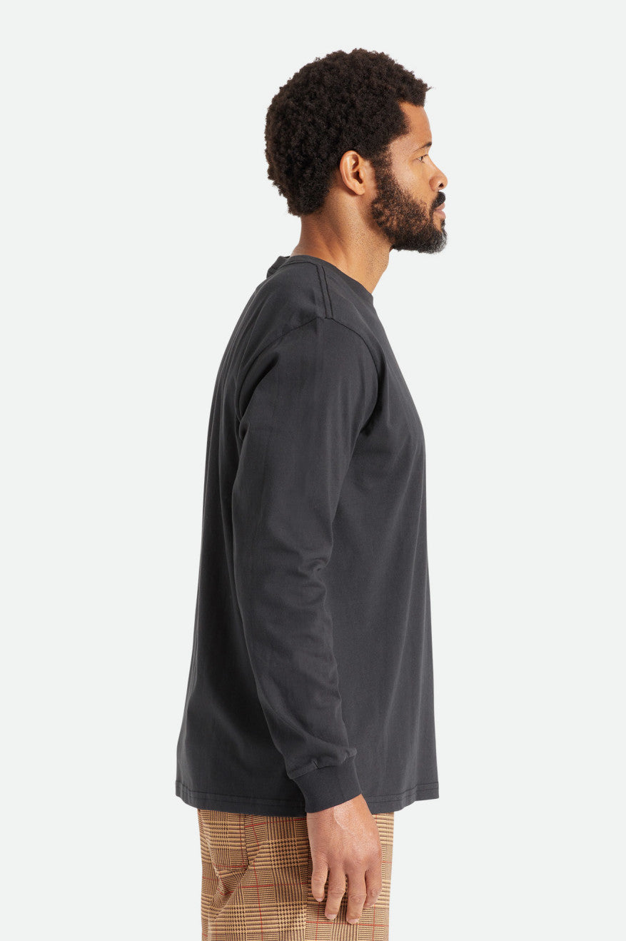 Najfatalniejszy Męskie Brixton Basic L/S Pocket Czarne | KCOIX-5807