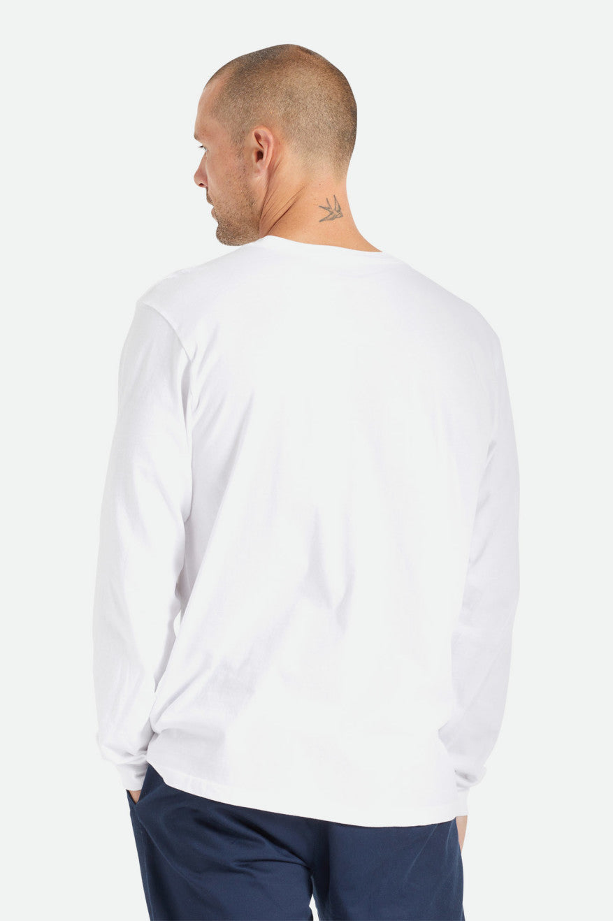 Najfatalniejszy Męskie Brixton Basic L/S Pocket Białe | WGFMS-8609