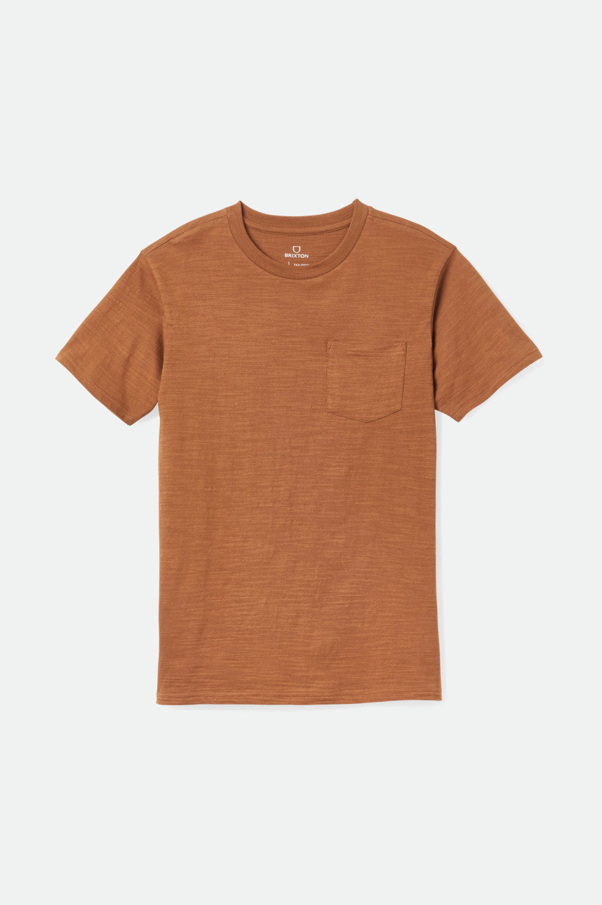 Najfatalniejszy Męskie Brixton Basic Slub S/S Pocket Brązowe | ZXIRG-2986