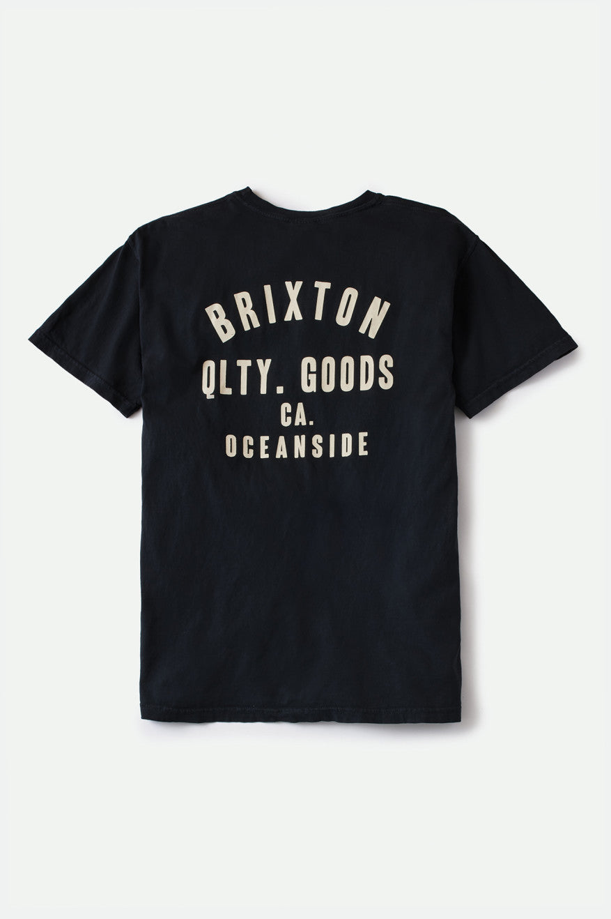 Najfatalniejszy Męskie Brixton Woodburn Oceanside S/S Standard Czarne Białe | ETOIK-5246