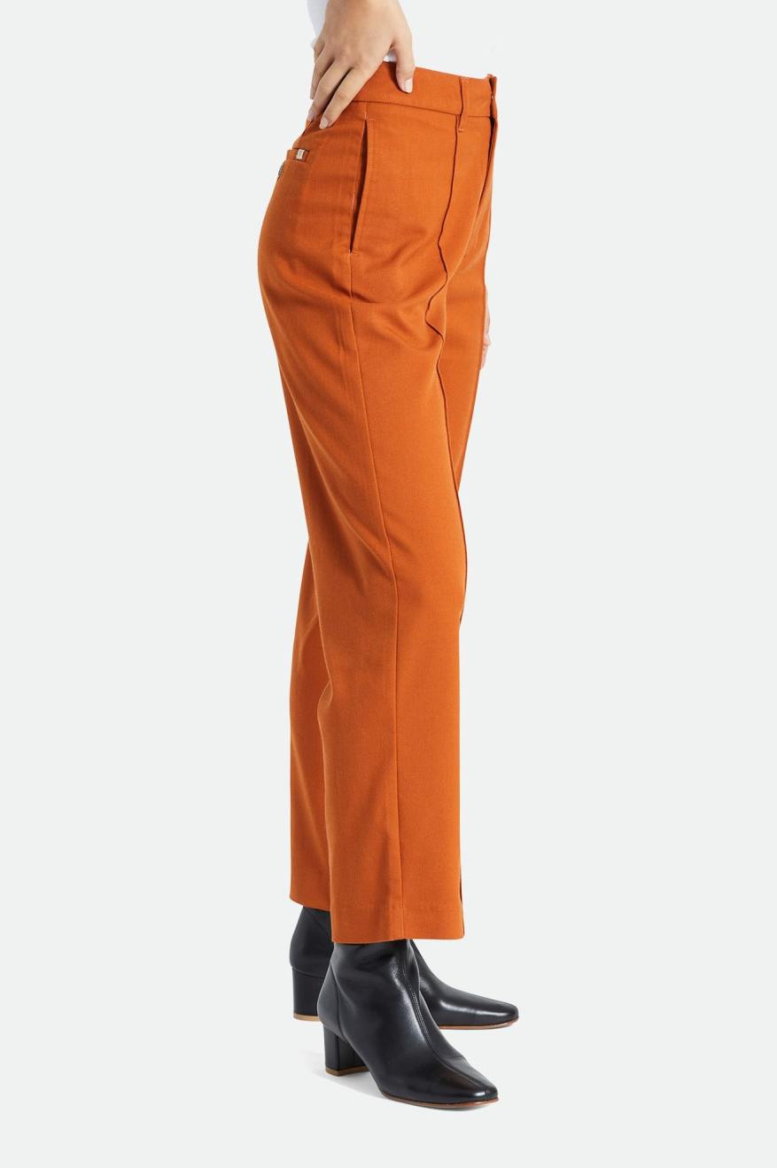 Spodnie Damskie Brixton Retro Trouser Pomarańczowe | TIHEZ-7352