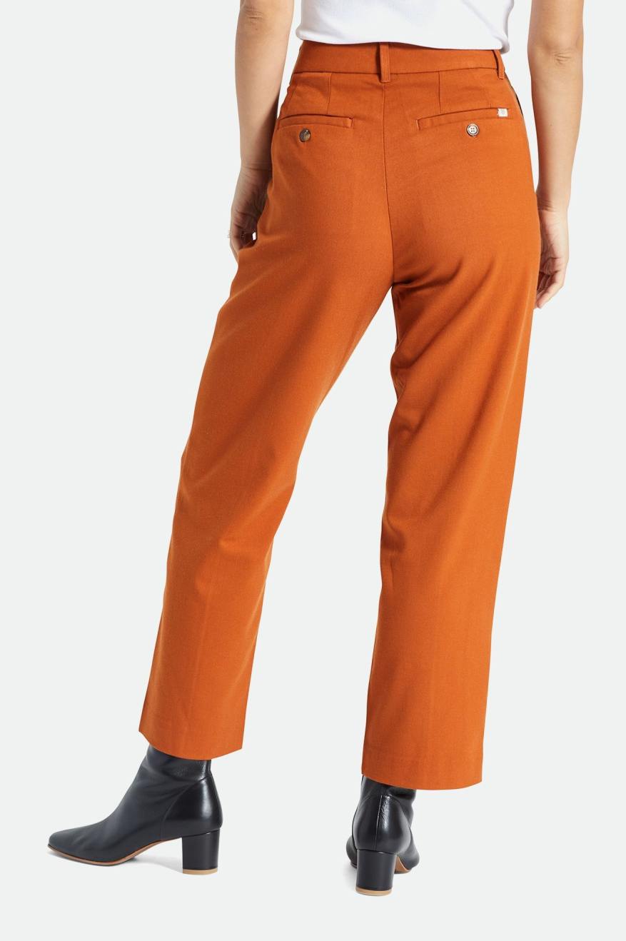 Spodnie Damskie Brixton Retro Trouser Pomarańczowe | TIHEZ-7352