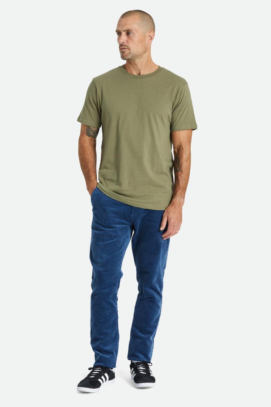 Spodnie Męskie Brixton Choice Chino Regular Niebieskie | IHZNJ-0321