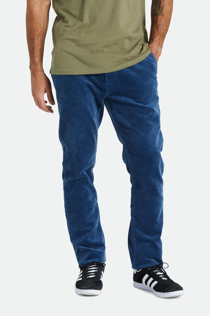 Spodnie Męskie Brixton Choice Chino Regular Niebieskie | IHZNJ-0321