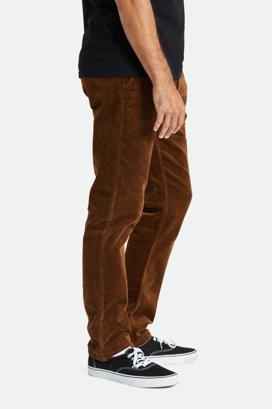 Spodnie Męskie Brixton Choice Chino Regular Brązowe | XFCGJ-6837