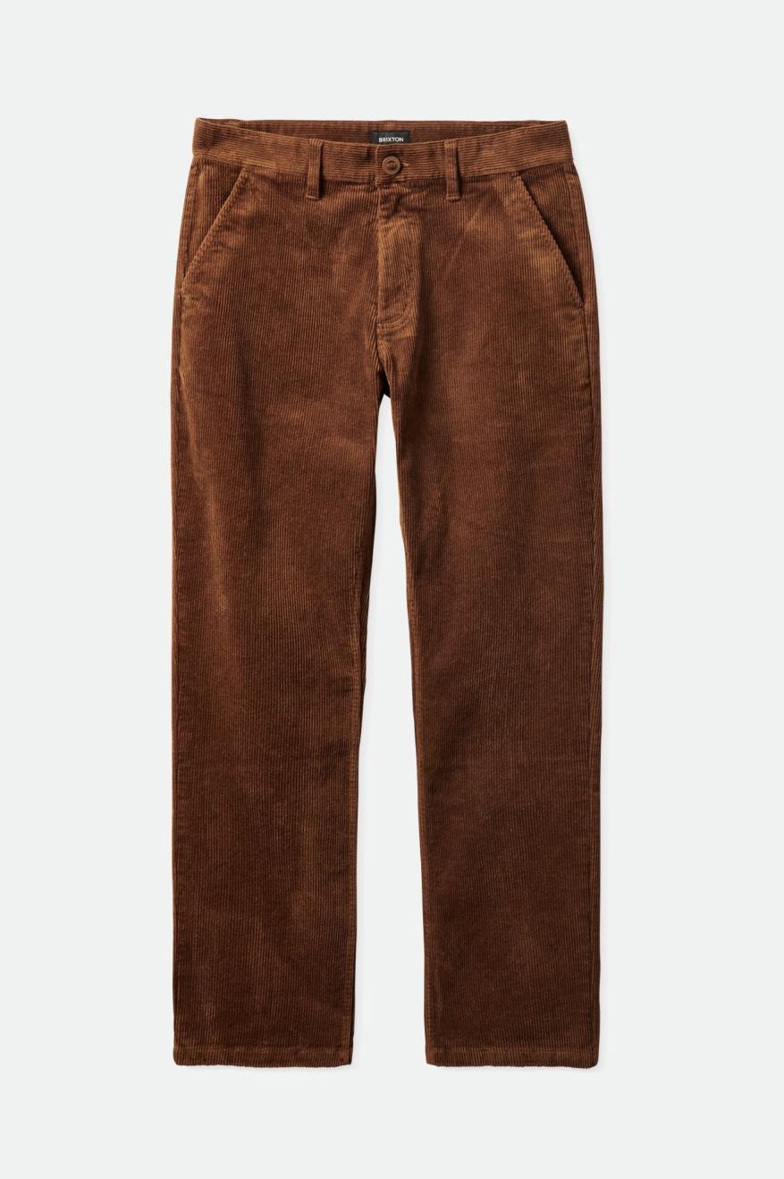 Spodnie Męskie Brixton Choice Chino Regular Brązowe | XFCGJ-6837