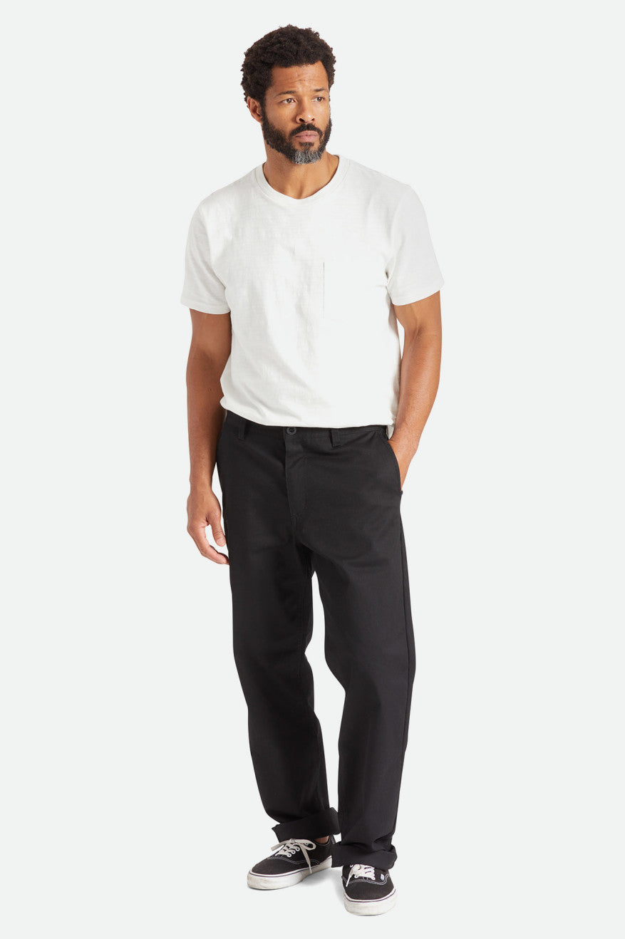 Spodnie Męskie Brixton Choice Chino Relaxed Czarne | BUZOG-7195