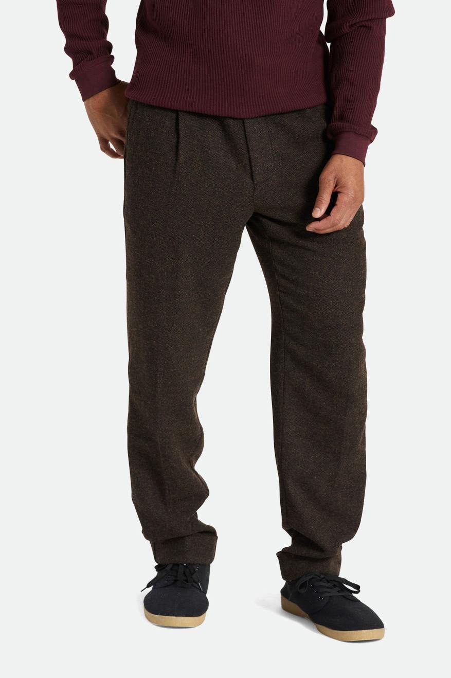 Spodnie Męskie Brixton Regent Reserve Trouser Brązowe | MNZTU-8609