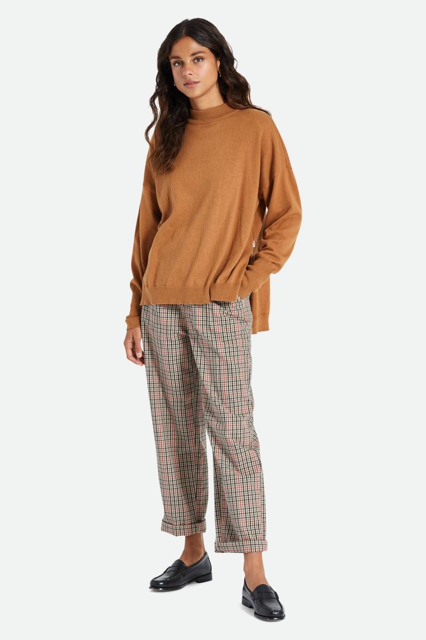 Swetry Damskie Brixton Reserve Oversized Cashmere Brązowe | CXVSB-6490