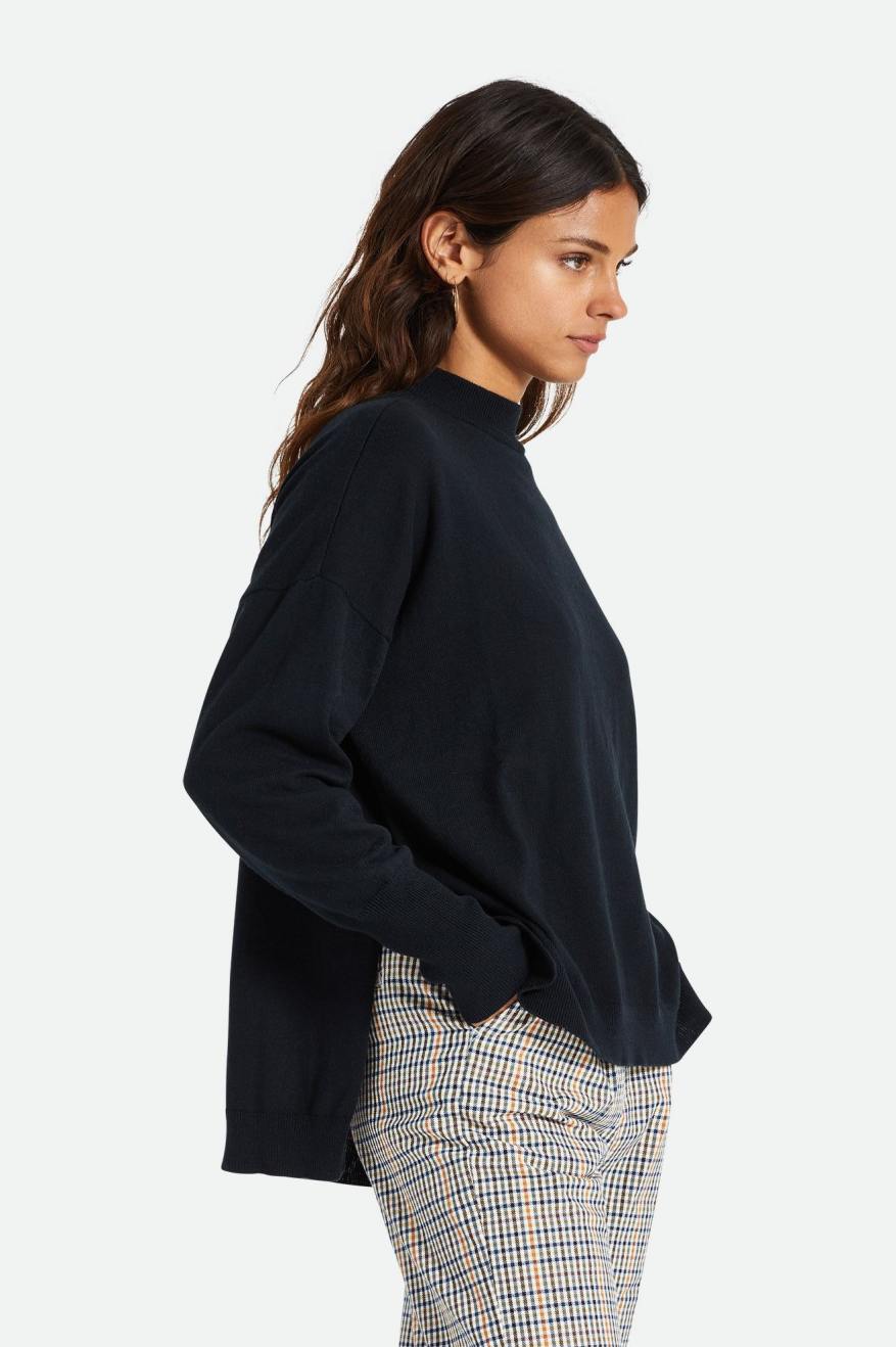 Swetry Damskie Brixton Reserve Oversized Cashmere Czarne | HQWZT-2153