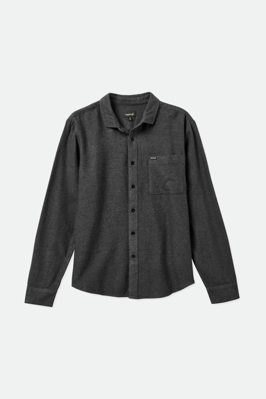 Tkane Topy Męskie Brixton Bixby Reserve L/S Czarne | KUYWH-5904