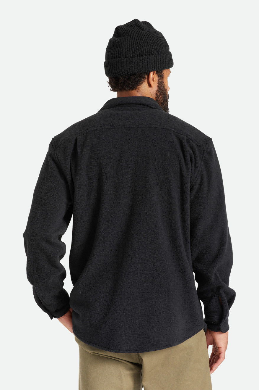 Tkane Topy Męskie Brixton Bowery L/S Arctic Stretch Fleece Czarne | WYPUL-5418